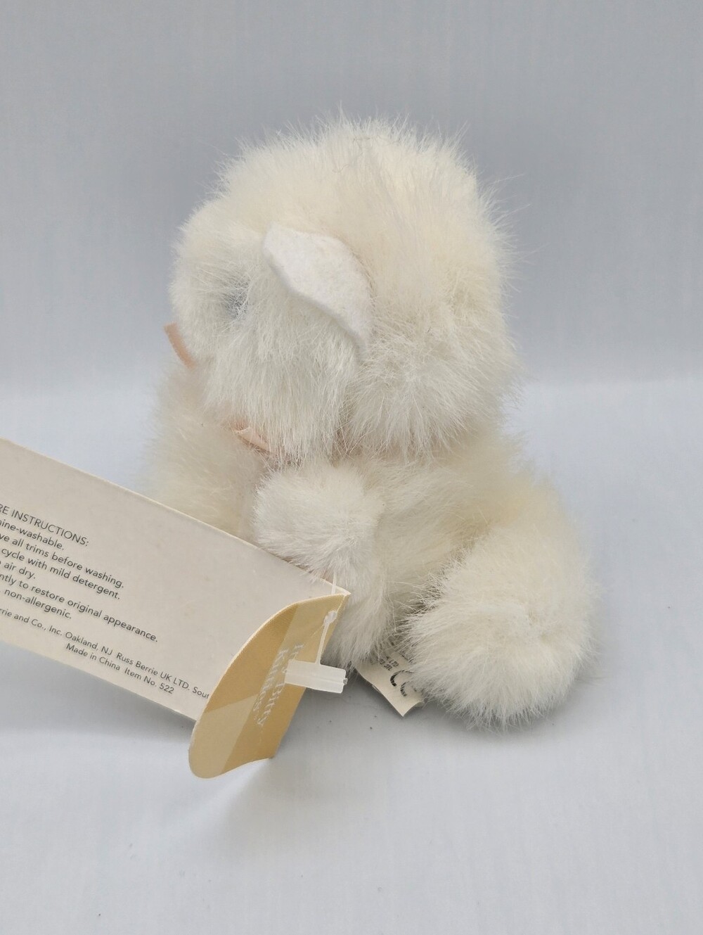 Russ Itty Bitty Kitties White Kitten w/Pink Bow 3.5" Miniature Plush Vintage - Picture 5 of 11